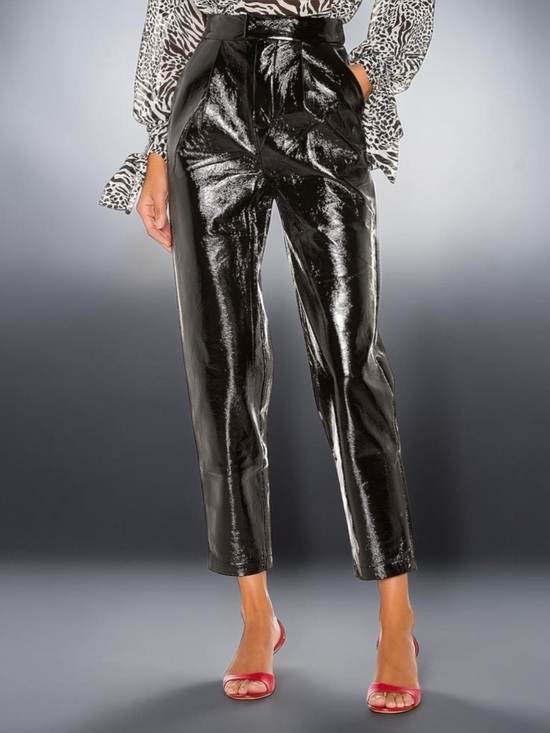 L'Academie Pants - L'Academie The Arielle Pant in Black Faux Leather Size S